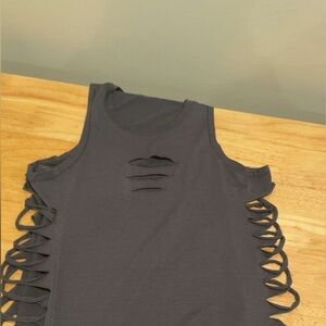 ALO Yoga Women's Charcoal Cut-Out Tank Top